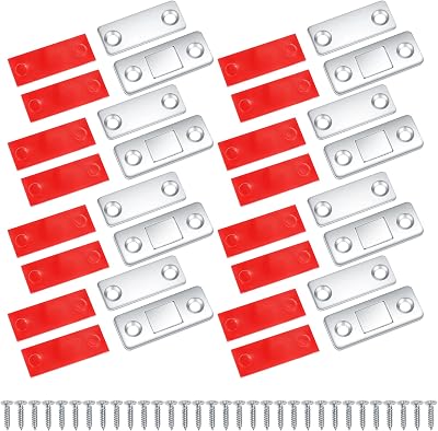 Yibaijia 8 Packs Cabinet Door Magnets Self Adhesive Ultra Thin Strips