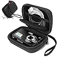 Cwatcun Carrying & Protective Case for Digital Camera, Small Camera Pouch for AbergBest 2.7" LCD Kodak Pixpro/Canon PowerShot ELPH 180/190 / DSCW830 Travel Cameras, Waterproof Shockproof Case - Black