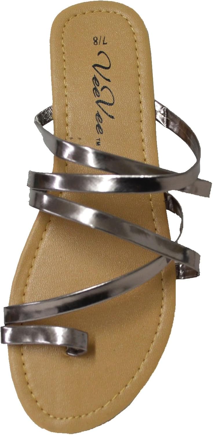 metallic grey sandals