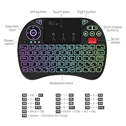 Rii X8 Mini Keyboard,2.4GHz Portable Wireless