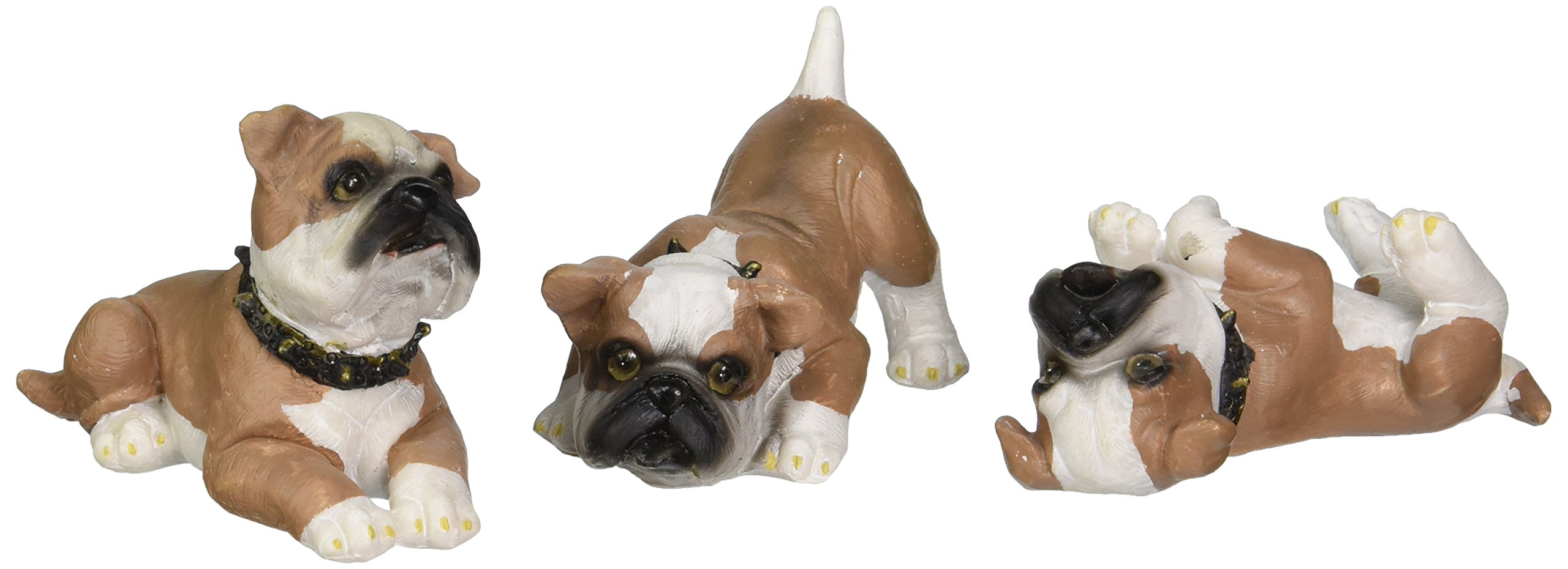 Design Toscano Stop, Drop and Roll British Bulldog Puppy Statues - Set of 3