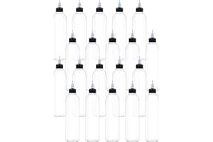 EOSAU 20 Pcs 8oz Plastic Squeeze Bottles with Twist Top Cap, 250ml Clear Dispensing Bottles, Empty Squirt Bottle for Liquids, Sauces, Arts, Crafts, Travel