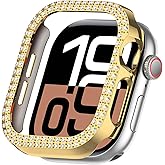 Miimall Bling Case Compatible with Apple Watch Series 11/10 Cover 42mm for Women, Luxury Diamond Rhinestone Crystal Shell, Hard PC Sparkling Frame for Apple Watch Series 11/10 Bumper 42mm-Gold
