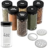 AllSpice 4" Glass Spice Jars 4 fluid ounces- 6 Pack