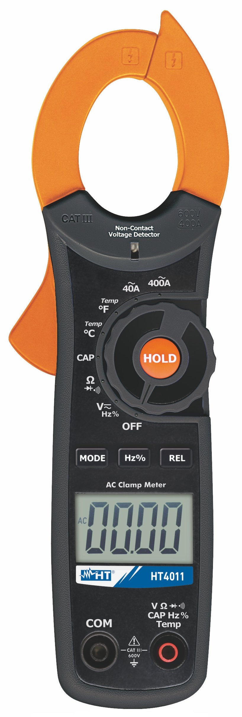 HTInstruments HT4011 Robust Current Clamp up to 400 A 600 V AC/DC with Voltage Sensor