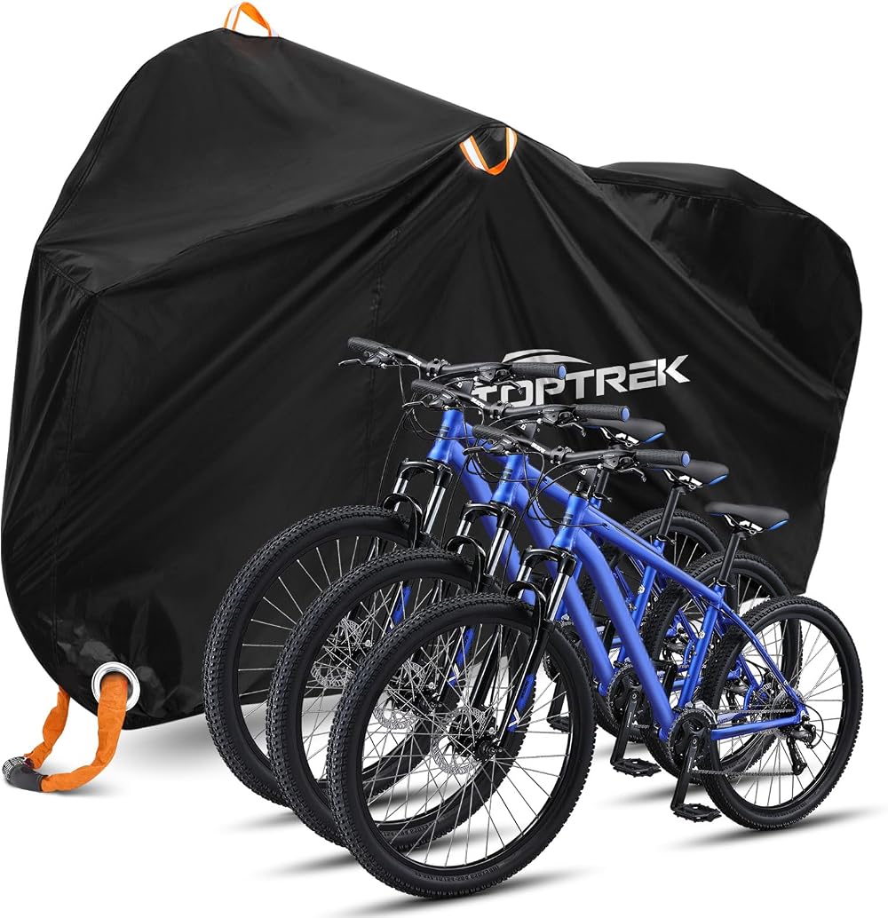 toptrek Bike Cover 210D 3 Bikes Outdoor Storage 220x120x110cm Waterproof