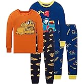 Little bety 4 Pieces Boys Pajamas Toddler Boys Long Sleeve Cotton Pjs Kids Sleepwear Sets 24Months-12Years