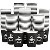 TV TOPVALUE 360 Pack 8 oz Paper Coffee Cups, Disposable Black Paper Cups for Hot Beverage, Drinking Water, Used for Cafes, Offices and Events