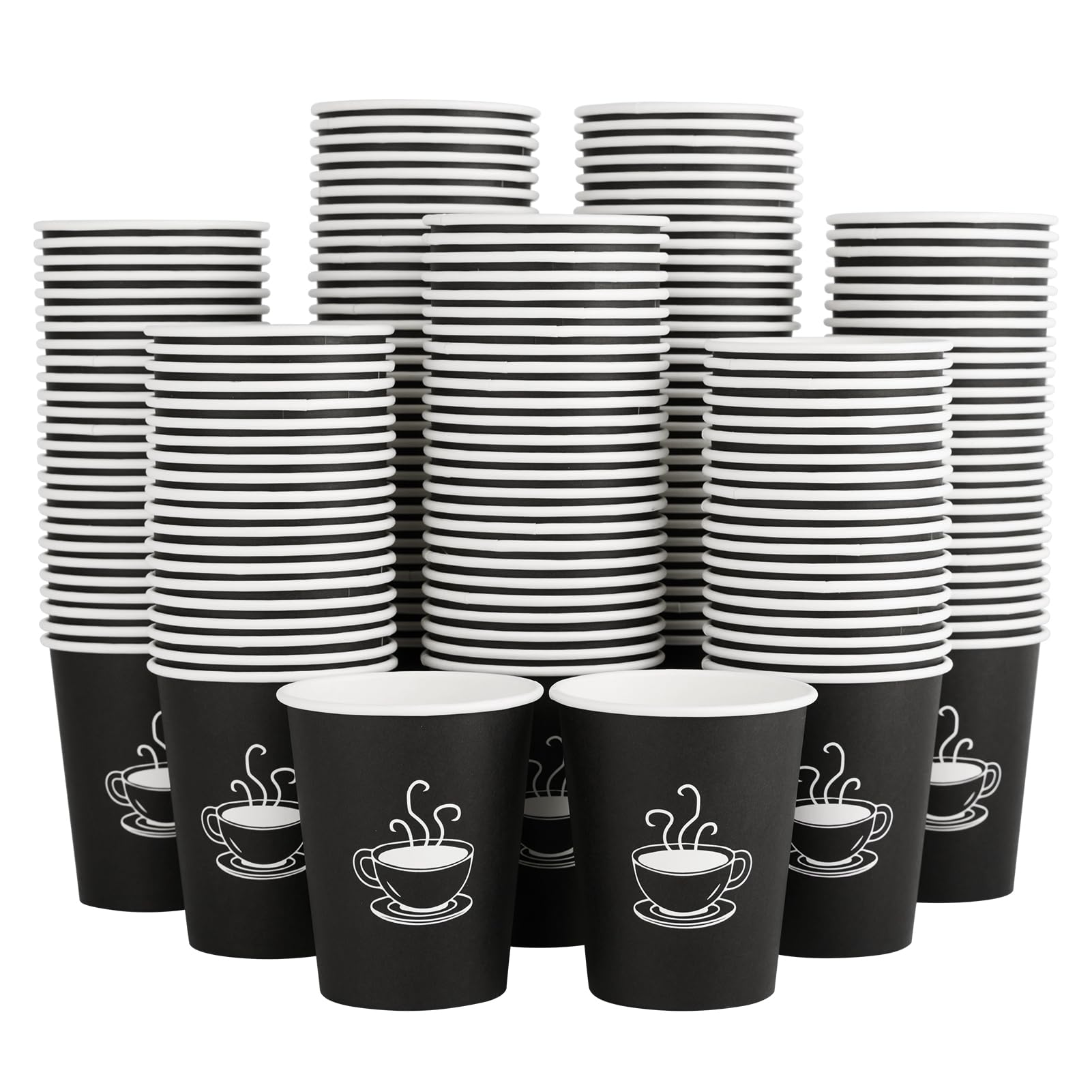Photo 1 of TV TOPVALUE 360 Pack 8 oz Paper Coffee Cups, Disposable Black Paper Cups for Hot Beverage, Drinking Water, Used for Cafes, Offices and Events