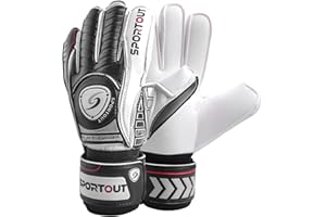Sportout Goalkeeper Gloves with Fingersave, Breathable Soccer Goalie Gloves, 4mm Latex, for Kids, Youth and Adult