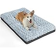 POCBLUE Deluxe Washable Dog Bed for Medium Dogs Dog Crate Mat 30 inch Comfy Fluffy Kennel Pad Anti-Slip for Dogs Up to 40 lbs, 30" x 19", Grey