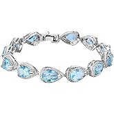 EVER FAITH Gorgeous Cubic Zirconia Wedding Tennis Bracelet Birthstone Teardrop Bracelet for Women Prom Bridal Jewelry