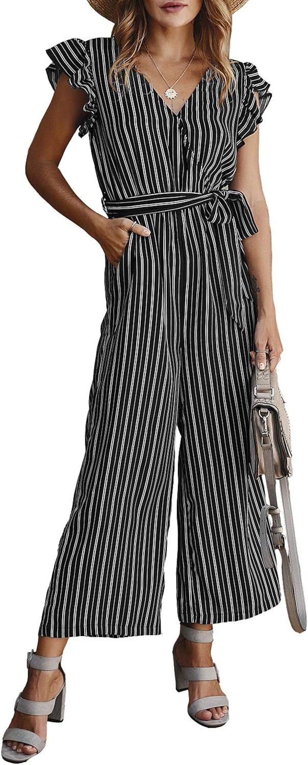cotton slim printed wide leg jumpsuit