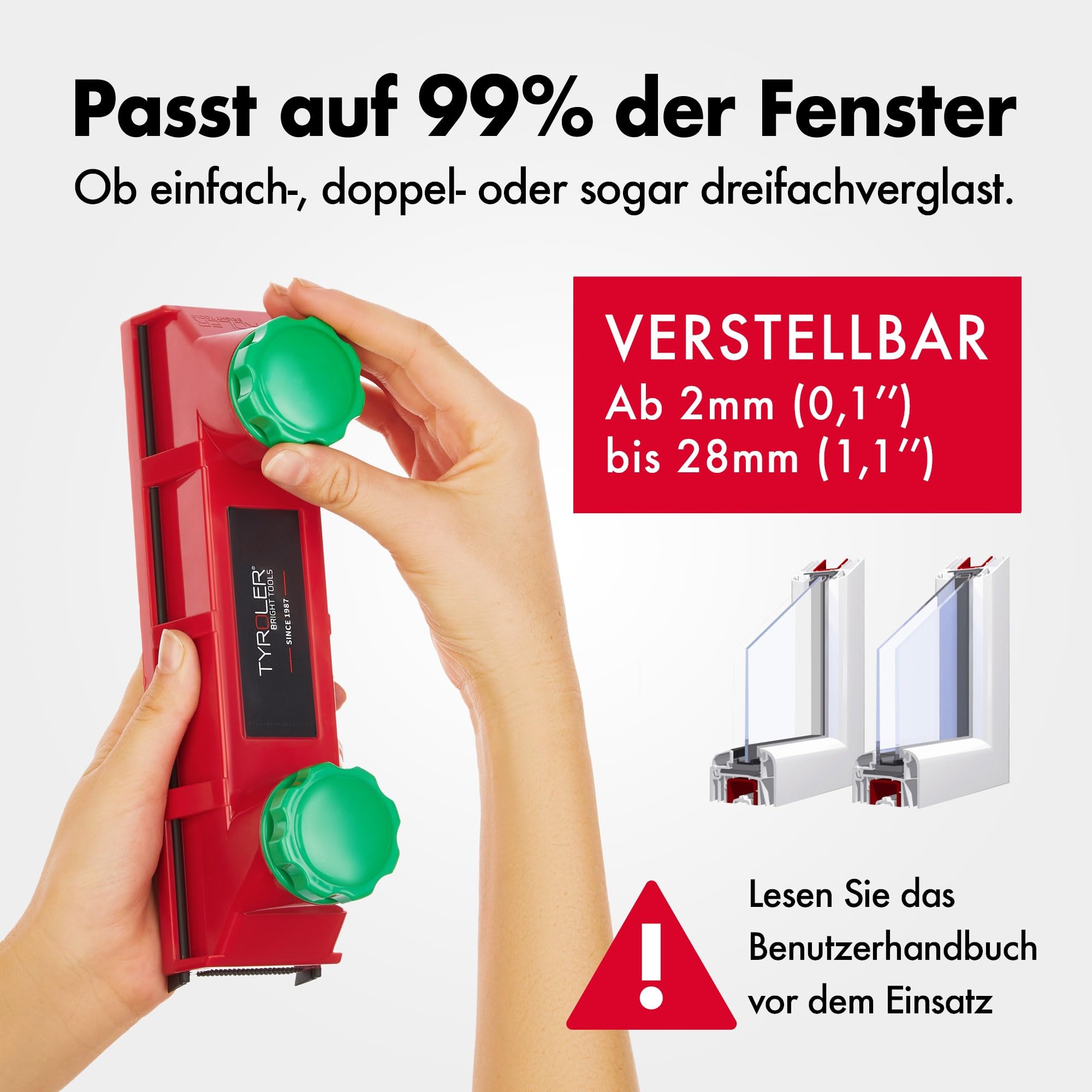 Tyroler Glider D-4 Magnetischer Fensterreiniger für 2-40 mm Doppelglas 3