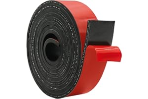 DOBTIM Adhesive Reinforced Solid Rubber Sheets, Rolls & Strips Cloth Inserted 1/4 (.250)" Thick X 1" Wide X 10' Long, Neoprene Rubber Strips Tensile-Resistant Tougher Projects