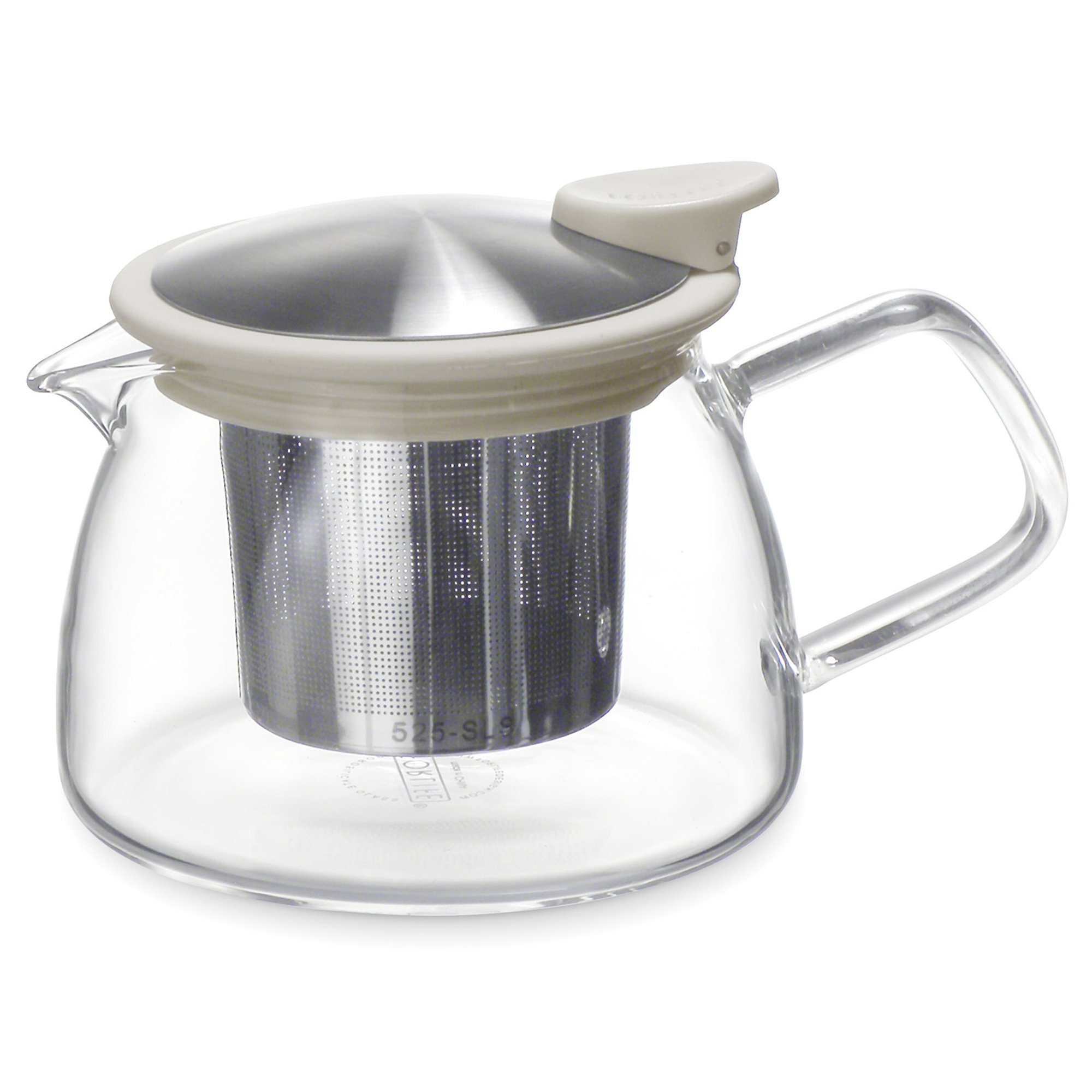 Forlife Glass teapot with Infuser, 400 ml, 14 oz. / 430 ml. White