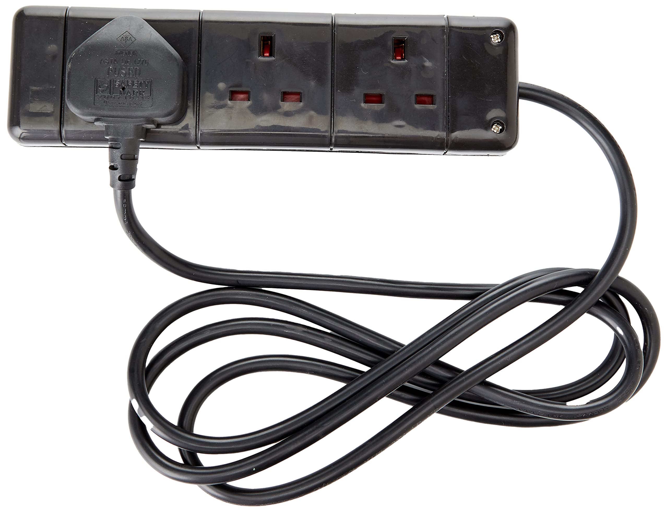 PRO ELEC - Extension Lead, 3 Socket, 2 Metres (Black)