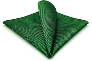 S&W SHLAX&WING Mens Pocket Square Solid Color Plain Blue Red Grey Large for Suit