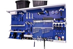 OmniWall Weekend Warrior XL Metal Pegboard Wall Organization System (Blue/White)