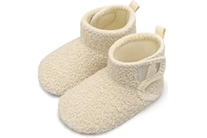 BARERUN Toddler Slippers Girls Boys House Shoes Baby Winter Booties Plush Cozy Kids House Slipper Warm Lightweight Infant Walking Shoes Socks