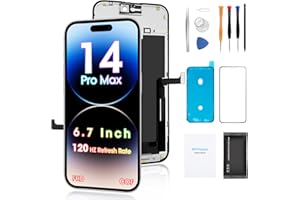 DIYRepair For iPhone 14 Pro Max Screen Replacement 6.7’, COF FHD 3D Touch Display Full Repair kit, 120Hz Promotion, Digitizer Assembly with Tools Set, Tempered Glass, Instruction