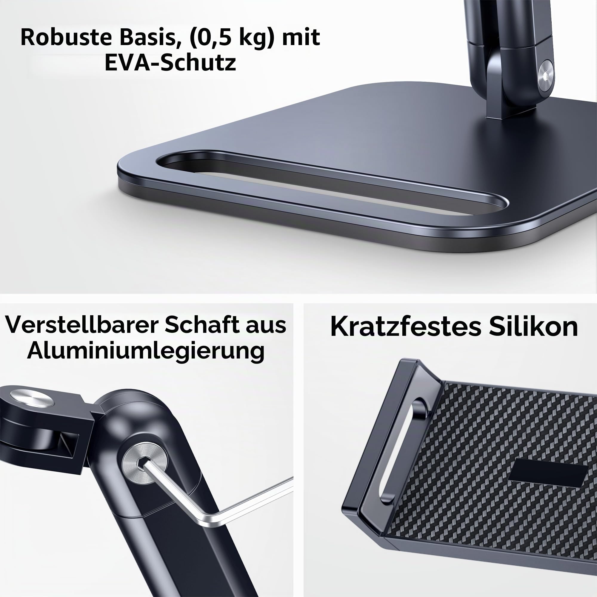 CreaDream Tablet Ständer, robuster Aluminium iPad Halter für Schreibtisch 4