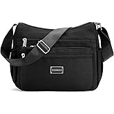 RNIEGA Crossbody Bag for Women Waterproof Nylon Shoulder Bag Big Capacity with Multi-Pocket Messenger Bag Purse Handbag