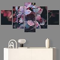 SIGNWIN 5 Panel Canvas Wall Art Pink Fields for Home Decorations Ready to Hang - 60