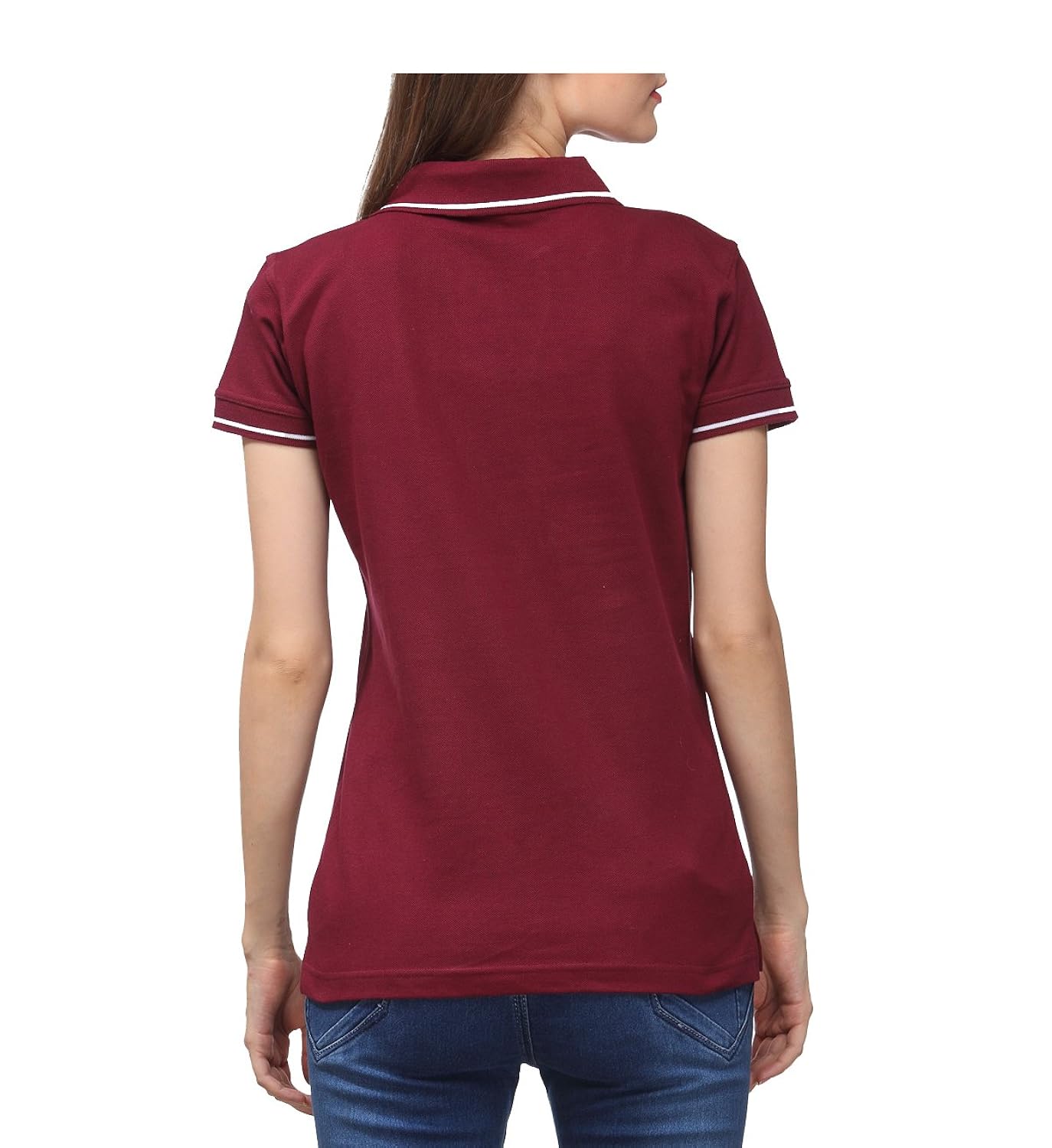 scott women's premium cotton polo t-shirt - maroon