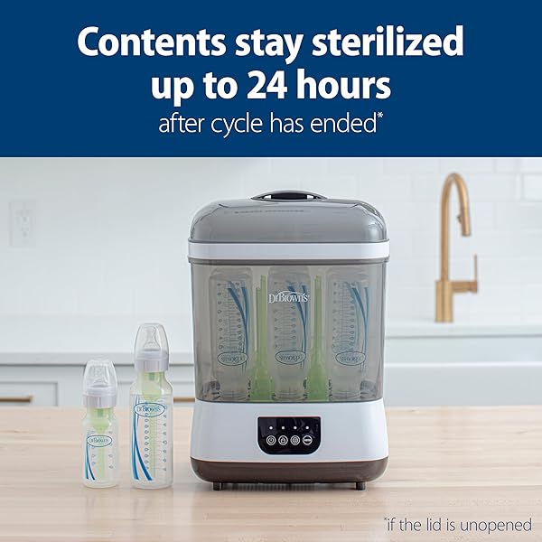 DR. BROWN’S ALL-IN-ONE STERILIZER AND DRYER FOR BABY BOTTLES, PARTS AND OTHER NEWBORN ESSENTIALS