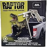 Raptor Liner Black 4 Liter Bedliner Kit with Undercoating Spray Gun and BCC Custom Decal Pack (Black Kit With Gun)