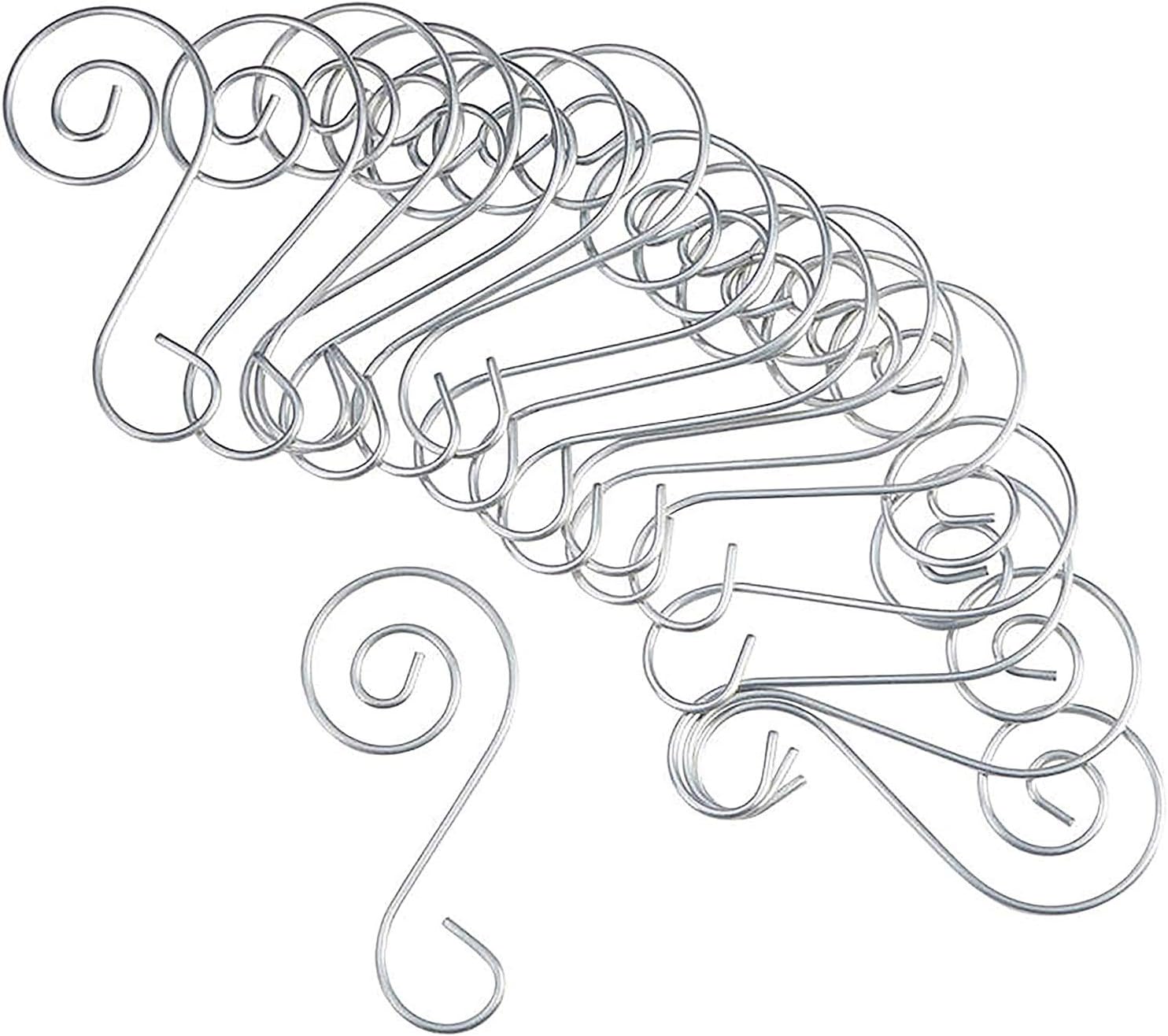 Ornament Hooks - Christmas Tree Ornament S-Hooks, Elegant Party Decoration Hangers, Set of 50