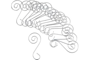 HOME-X Christmas Tree Ornament S-Hooks, Elegant Party Decoration Hangers, Set of 50