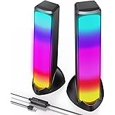 OFFSIR Computer Speakers, RGB PC Speakers, Gaming Speakers with Full Screen LED Breathing Light, 2.0 Channel Stereo Sound Desktop Speakers, USB Powered Speaker for Computer Desktop PC Laptop Monitor