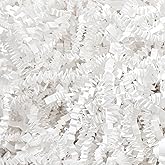 Mefleet 2 LB Crinkle Cut Paper Shred Filler White Crinkle Shredded Paper for Gift Box - Gift Basket Bag Filler - Grass Cushion Stuffing for Christmas Holiday Packaging Wrapping