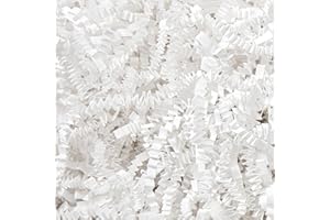 Mefleet 1/2 LB Crinkle Cut Paper Shred Filler 8 oz White Crinkle Shredded Paper for Gift Box - Gift Basket Bag Filler - Grass Cushion Stuffing for Easter, Mother's day, Birthday Packaging Wrapping