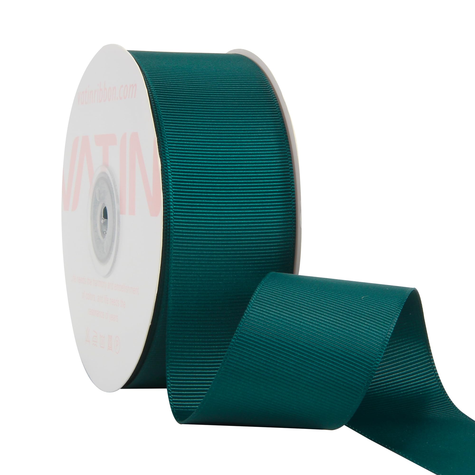 VATIN 38 mm Solid Teal Grosgrain Ribbon Spool -23 Metres, Great for Sewing, Gift Wrapping, Hair Bows, Flower Arranging, Home Decorating