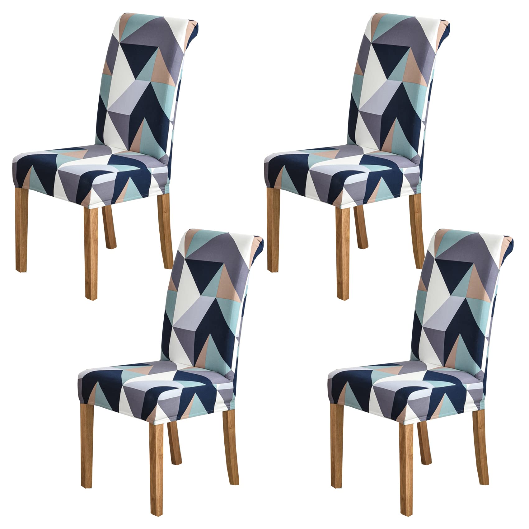 HZDHCLH Chair Covers Set of 4/6 Stretch Modern Chair Slipcovers for Dining Room Kitchen Wedding Party Washable Chair Protector(4pcs,Solid Geometry) — image 1