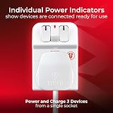 Masterplug Three Socket Surge Protected Adaptor with Individual Switches view 4