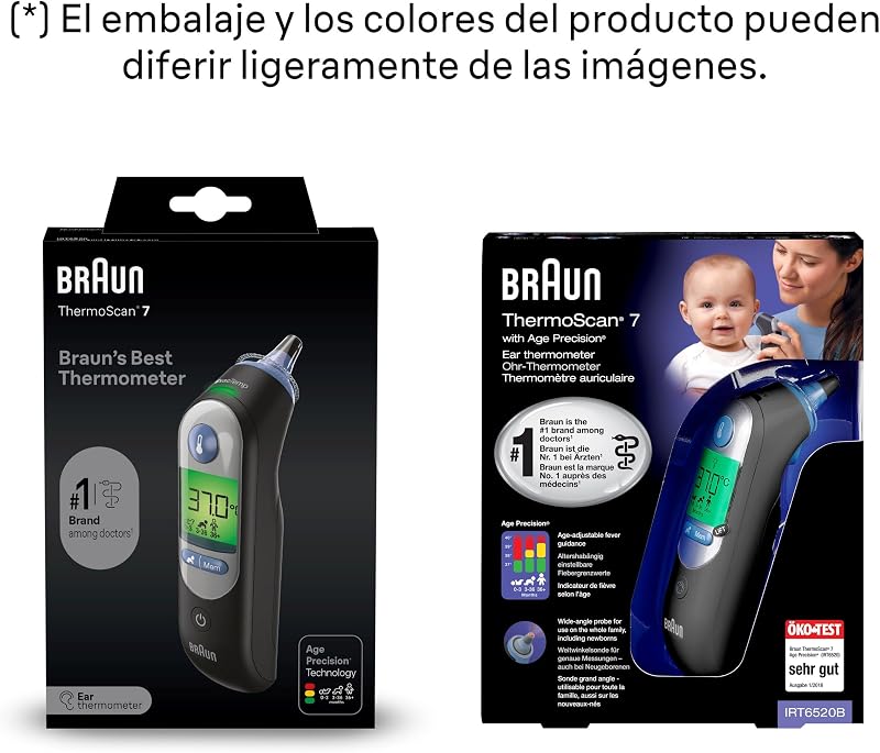 ThermoScan 7 Termómetro de oído | Tecnología Age Precision | Negro