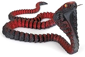 LYROYREG 25" 3D Printed Snake, 3D Printed Fidget Animals,3D Crystal Snake Flexible Joints Home Decor Executive Desk Toys,Home Office Decor Executive Desk Toys for Autism/ADHD (Black)