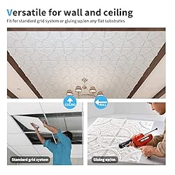 Art3d Drop Ceiling Tiles 2x2, Glue-up Ceiling