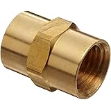 Anderson Metals - 56103-04 Brass Pipe Fitting, Coupling, 1/4" x 1/4" Female Pipe