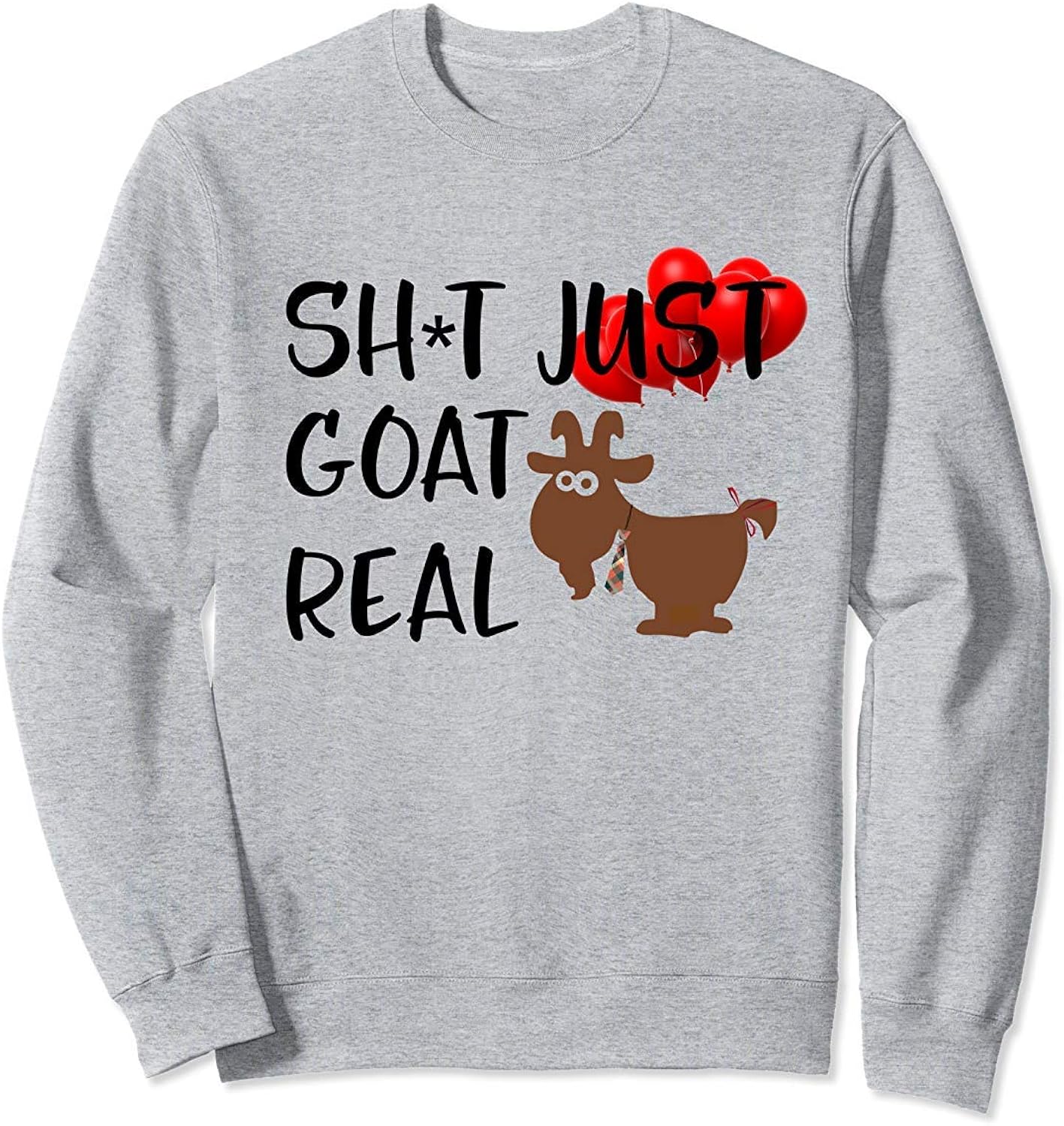 Funny Goats Lovers Farm Animal Sweatshirt Front Print Sweatshirt for