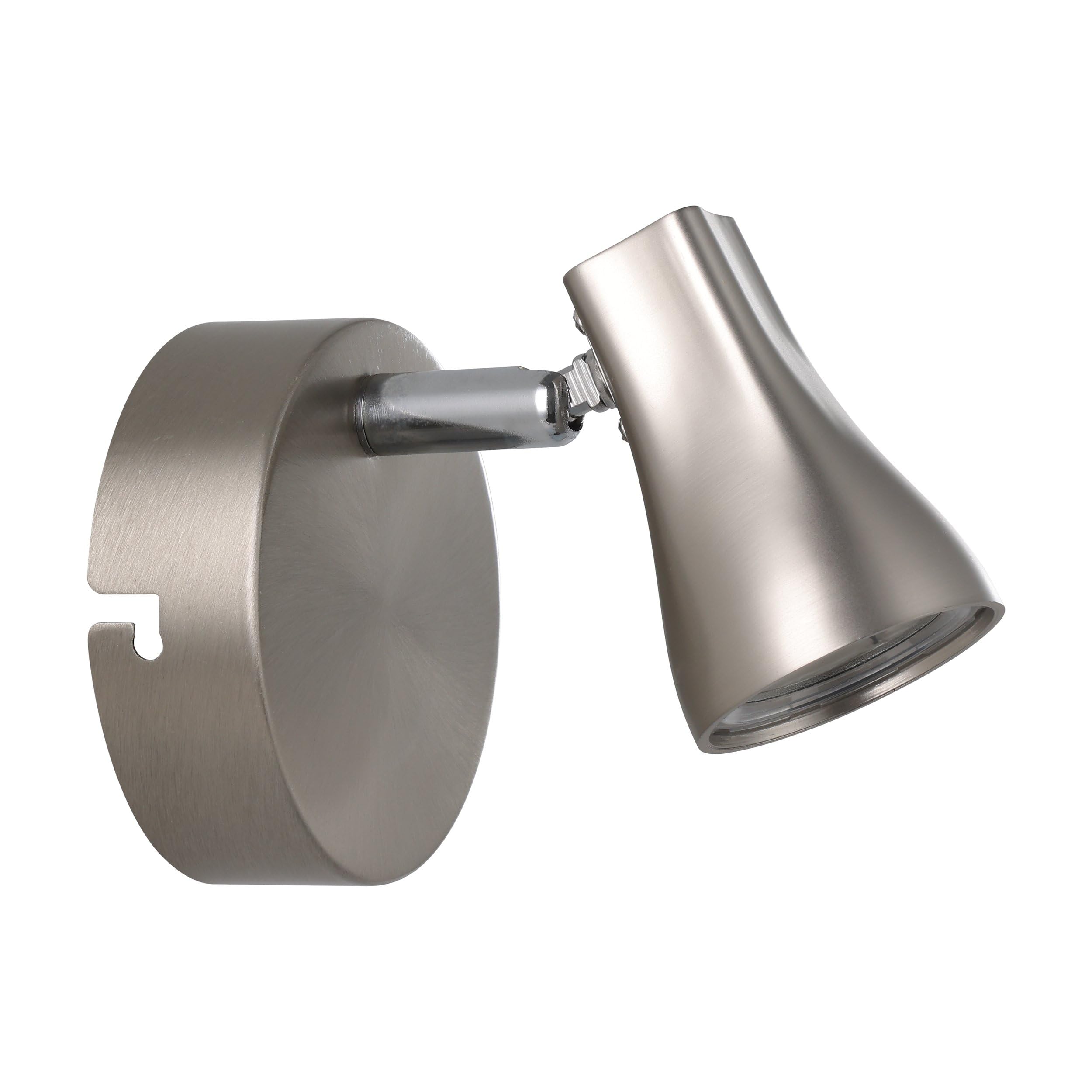 Eglo LED Ceiling lamp Tiberio 1, Ceiling Spotlight, Steel, Plastic in Matte Nickel, Warm White