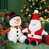 Syhood 2 Pcs 9 Inch Christmas Plush Toys Plush Christmas Stuffed Animal Gingerbread Pillow for Boys Girls Xmas Decoration Home Office Car Ornament (Snowman)