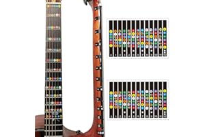 Koldot Guitar Fretboard Stickers Fret Stickers for Acoustic Guitar Bass Guitar Note Stickers Chord Stickers Fret Map Sticker for Kids Beginner Learning 2PC