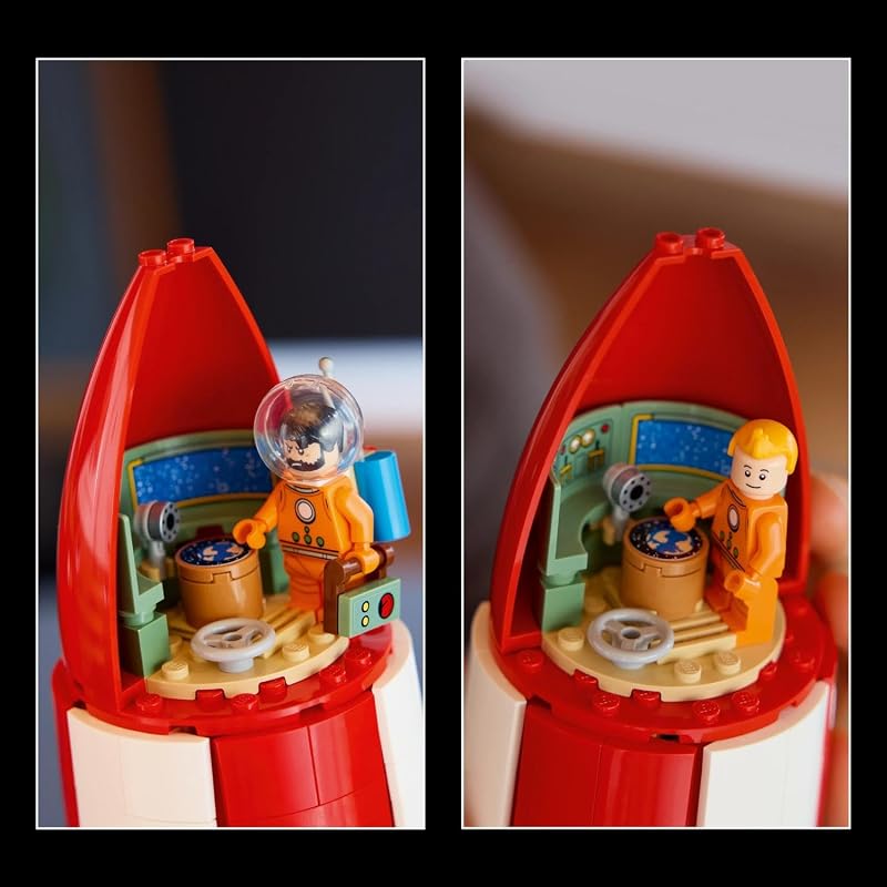 Ideas Die Mondrakete von Tintin - Raumschiff Modellbau für Erwachsene - Set zum Ausstellen mit 5 Minifiguren und der Hundefigur Struppi für DIY Deko - Geschenkidee für Fans - 21367 — Foto 5 von 8