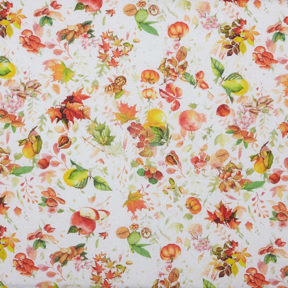Kt KILOtela - Printed Canvas Fabric, Decoration, Upholstery, Cushions, Curtains, Bedspreads, Bags, Tablecloths, 300 cm L x 280 cm W, Fruits, Dried Fruits – 3 m