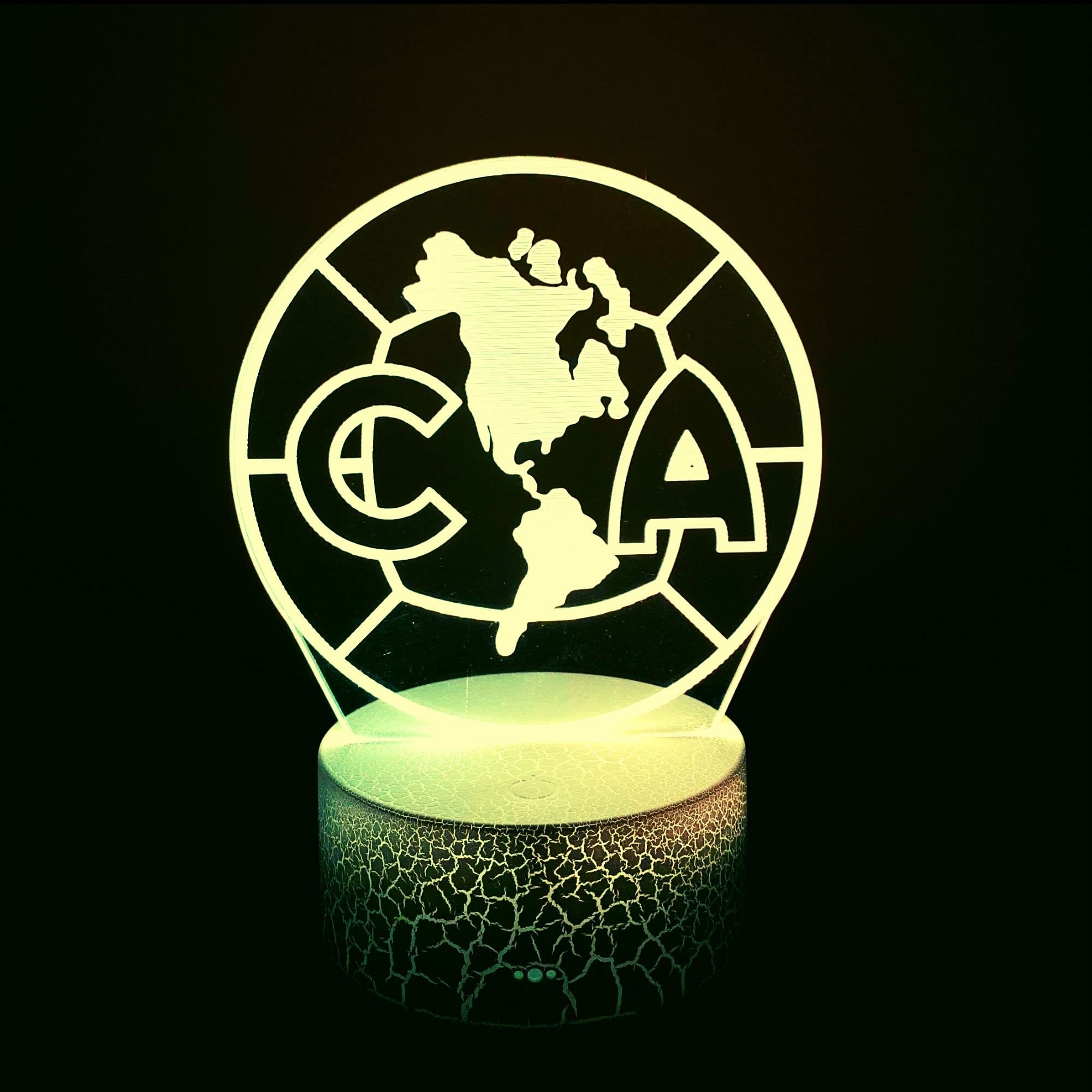 Photo 1 of 3D LED Night Light Touch Switch Seven Colors USB Cable Battery Powered Lamp Cracked Based America